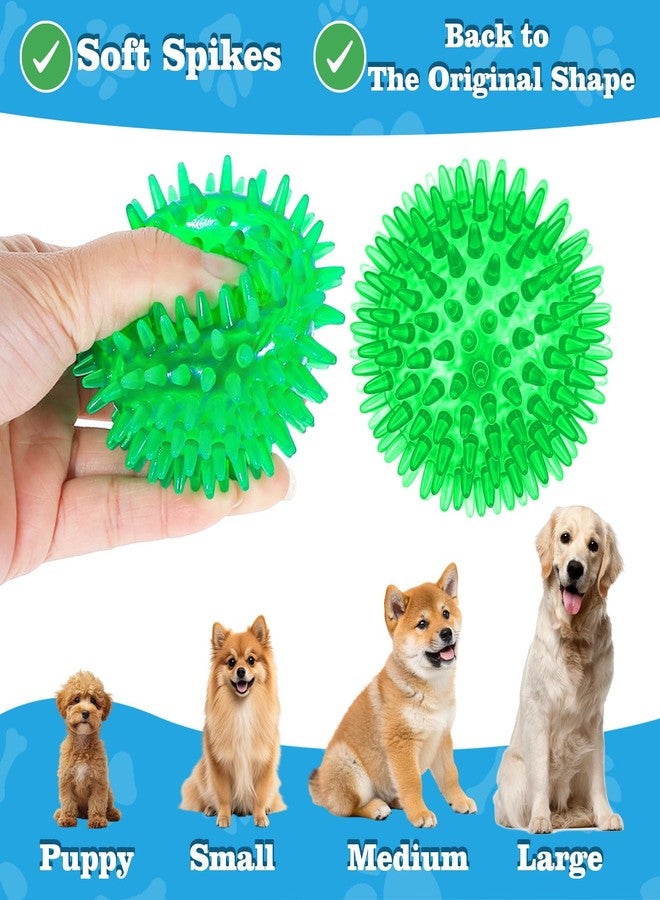AojSup 30 Pieces 2.5 Inches Squeaky Dog Toy Balls Spiky Dog Balls Chew for Teething Durable High Bounce 6 Colors TPR Fetch Water Toy for Puppy Small, Medium Dogs Aggressive Chewers Clean Teeth and Training - Image 4